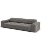 Canapé Velours Chicago 4 Places gris clair - 244x102x70 cm