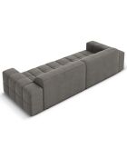 Canapé Velours Chicago 4 Places gris clair - 244x102x70 cm