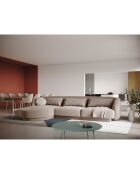 Canapé d'angle Gauche Velours Tulum 4 Places beige - 259x155x74 cm