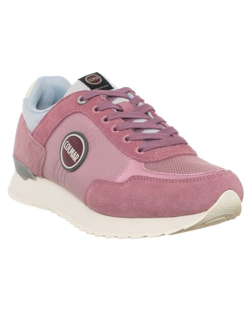 Sneakers en Cuir Travis vieux rose