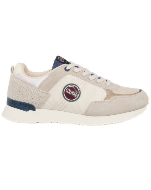 Sneakers en Cuir Travis beige/écru