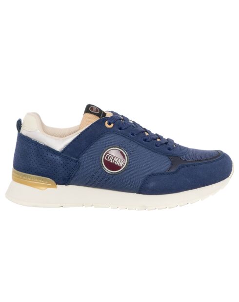 Sneakers en Cuir Travis bleu marine/doré