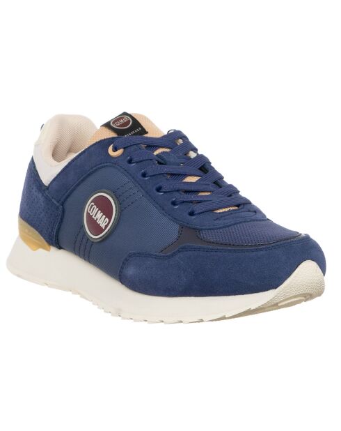 Sneakers en Cuir Travis bleu marine/doré