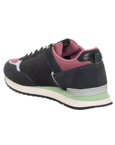 Sneakers en Cuir Travis anthracite/rose