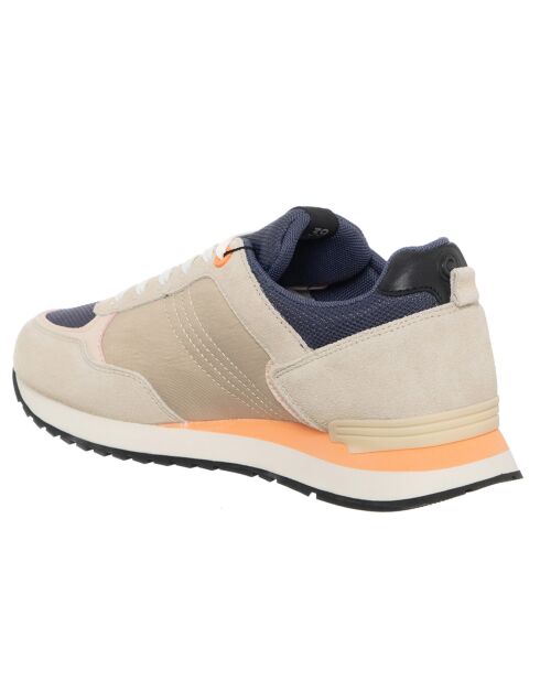 Sneakers en Cuir Travis beige/bleu marine