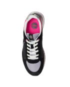 Sneakers en Cuir Travis noir/fuchsia