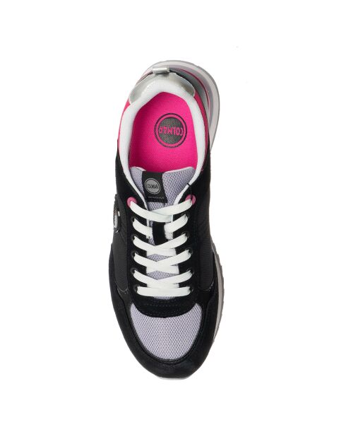 Sneakers en Cuir Travis noir/fuchsia