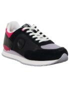 Sneakers en Cuir Travis noir/fuchsia