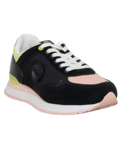 Sneakers en Cuir Travis noir/rose/jaune