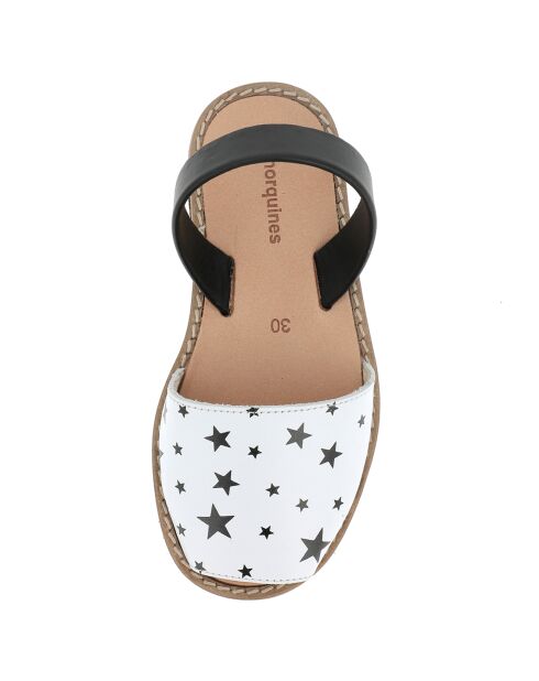 Avarcas in pelle con stelle bianche