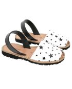 Avarcas in pelle con stelle bianche