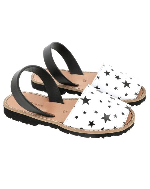 Avarcas in pelle con stelle bianche