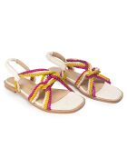 Sandales en Cuir Dina fuchsia/moutarde/beige