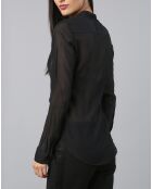Chemise transparente manches longues noire