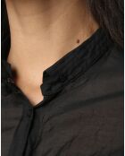 Chemise transparente manches longues noire