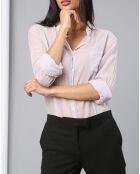 Chemise transparente violet pâle