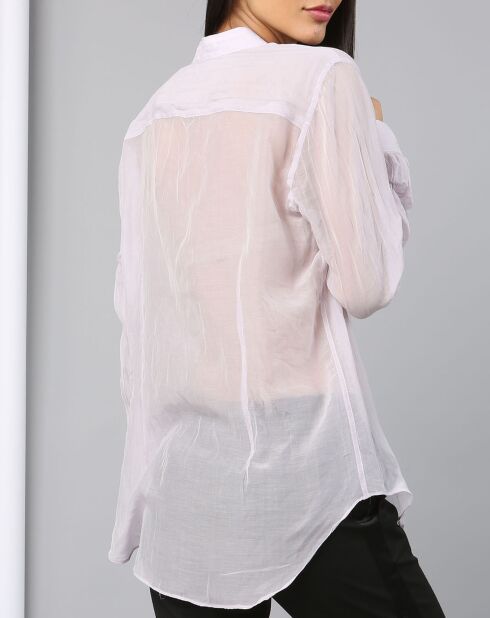 Chemise transparente violet pâle
