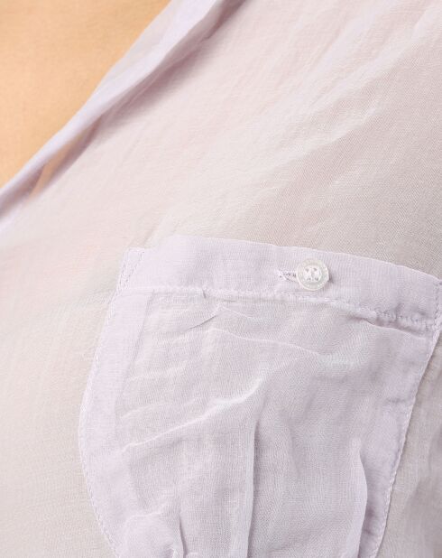 Chemise transparente violet pâle