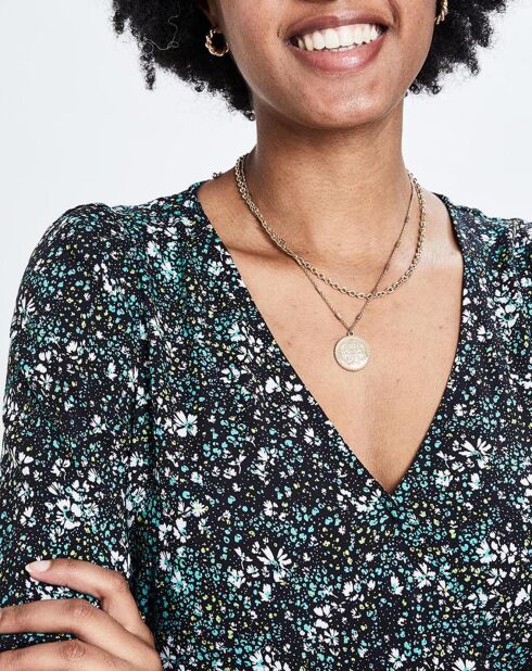 Robe Opale fantaisie imprimé liberty menthe