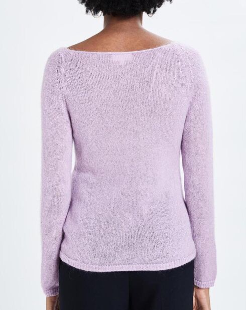 Pull en Laine & Mohair mélangés Kim mauve