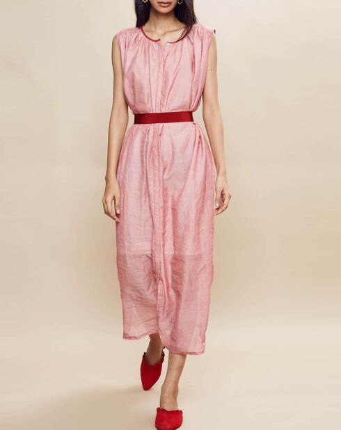 Naomie rotes Nadelstreifenkleid