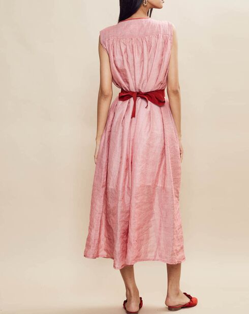 Naomie rotes Nadelstreifenkleid