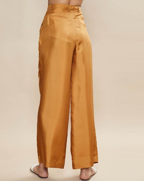 Pantalon 100% Soie Poitiers camel