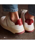 Sneakers en Cuir B5 blanc/bordeaux