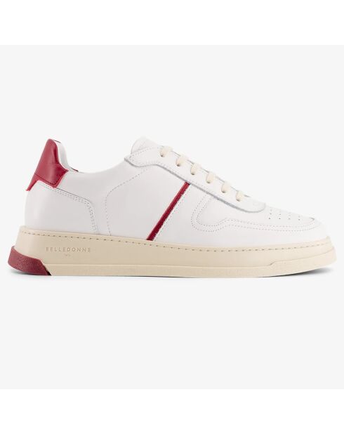 Sneakers en Cuir B5 blanc/bordeaux