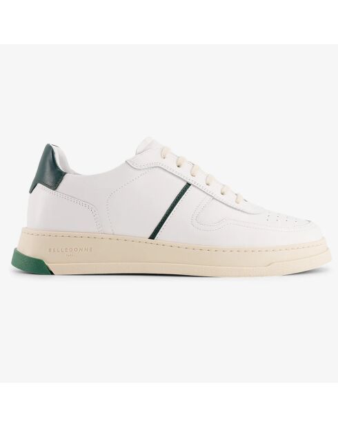 Sneakers en Cuir B6 blanc/vert sapin