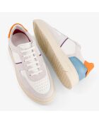 Sneakers en Cuir B10 écru/bleu/orange