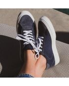 Sneakers en Velours de Cuir B3 bleu marine