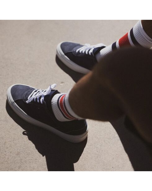 Sneakers en Velours de Cuir B3 bleu marine