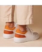 Sneakers en Cuir B2 blanc/orange
