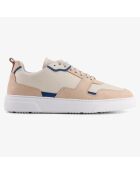 Sneakers en Cuir B1 beige/bleu