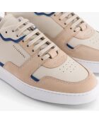Sneakers en Cuir B1 beige/bleu