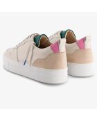 Sneakers en Cuir B0 Playground beige/vert/rose