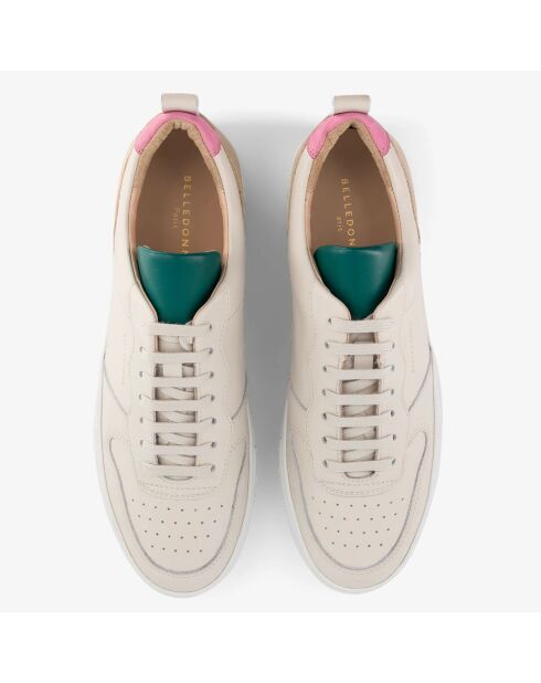 Sneakers en Cuir B0 Playground beige/vert/rose