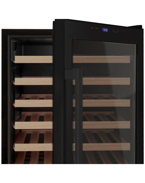 Vrijstaande zwarte wijnkelder met 48 flessen - 54x54,7x84 cm