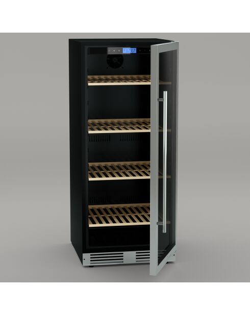 Cave à vin 160 bouteilles encastrable noire  - 59.5x69x139 cm