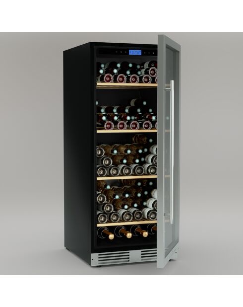 Cave à vin 160 bouteilles encastrable noire  - 59.5x69x139 cm