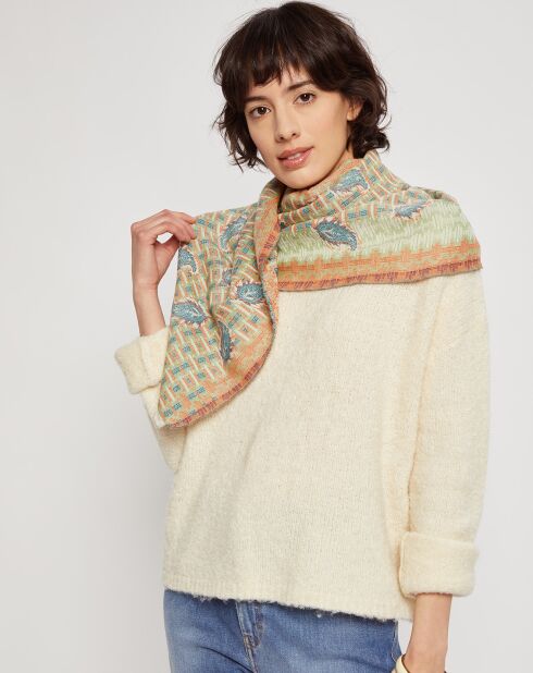 Étole en Coton Mea vert d'eau - 50x150 cm