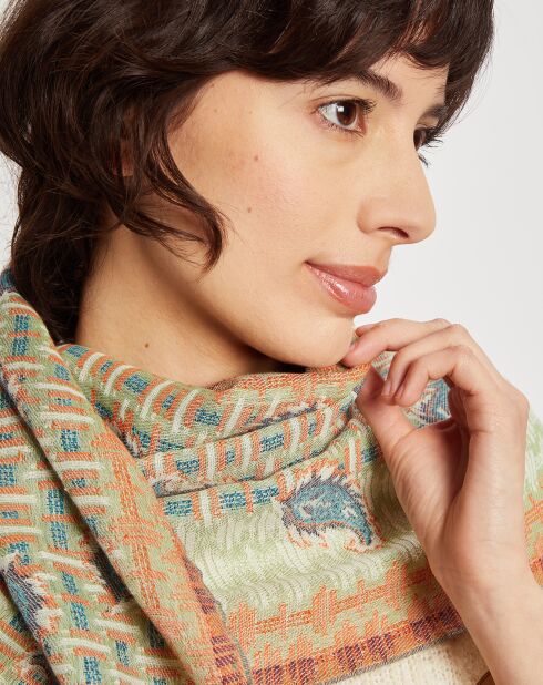 Étole en Coton Mea vert d'eau - 50x150 cm