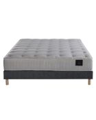 Ensemble Comète Matelas ressorts ensachés + Sommier gris souris - 140x190 cm