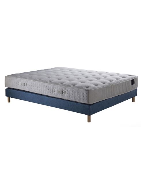 Comète Set Materasso a molle insacchettate + Rete letto blu navy - 140x190 cm