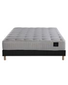 Ensemble Comète Matelas ressorts ensachés + Sommier gris anthracite - 140x190 cm