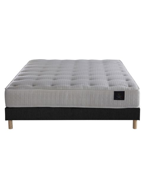 Ensemble Comète Matelas ressorts ensachés + Sommier gris anthracite - 140x190 cm