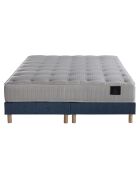 Ensemble Comète Matelas ressorts ensachés + Sommier bleu marine - 160x200 cm