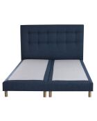 Ensemble Comète Matelas ressorts ensachés + 2 Sommiers + Tête de lit capitonnée bleu marine - 180x200 cm