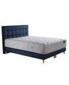 Ensemble Hécate Tête de lit capitonnée + Sommier + Matelas ressorts ensachés Mémoire de forme bleu marine - 180x200 cm